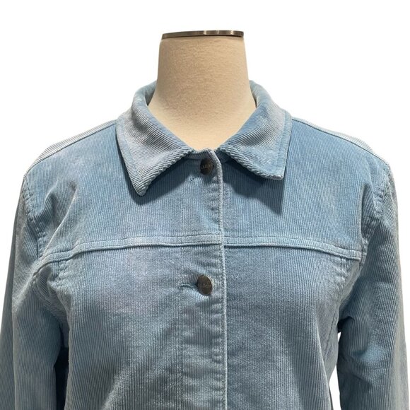 LL Bean Petite Blue Corduroy Jacket Classic Casual Lightweight Layering Preppy - Picture 12 of 12